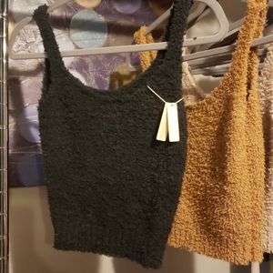 Skims Cozy Knit Tank in Onyx